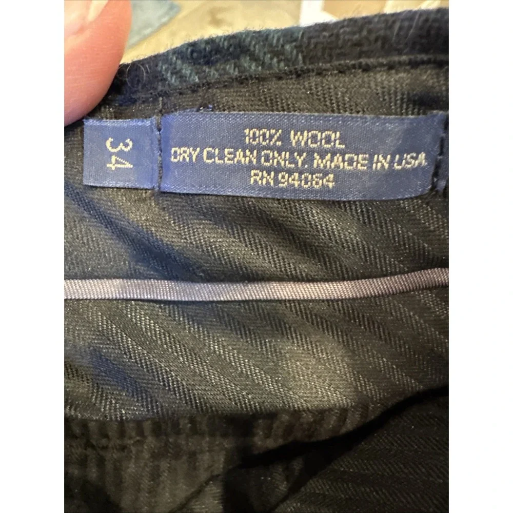 Castaway Nantucket Harbor Pants Wool Twill Green Navy Tartan Plaid Mens 34X30